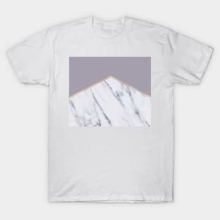 Smokey lilac - rose gold geometric marble T-Shirt